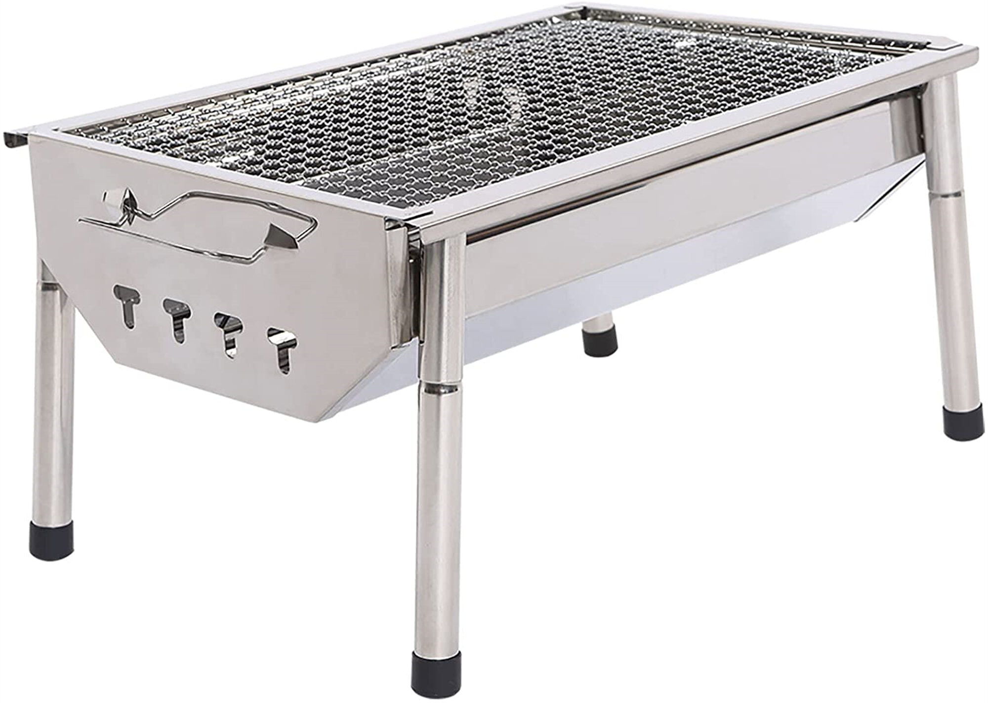 Stainless Steel Barbecue Meat Grill Rack Shish Kabob Holder Display Server Tray