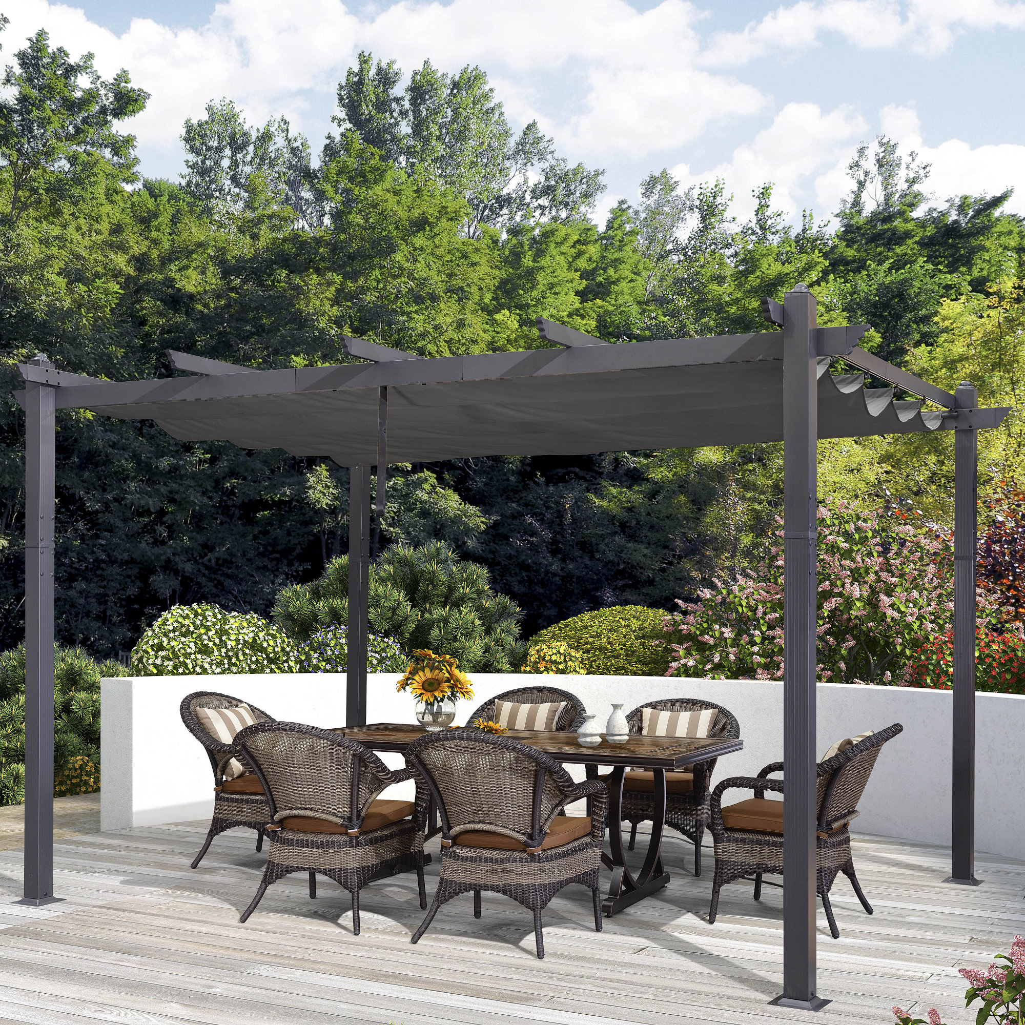 Metal Pergola with Canopy 