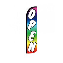 Open Rainbow  King Size Windless 38 x 138 in Polyester Swooper Flag 
