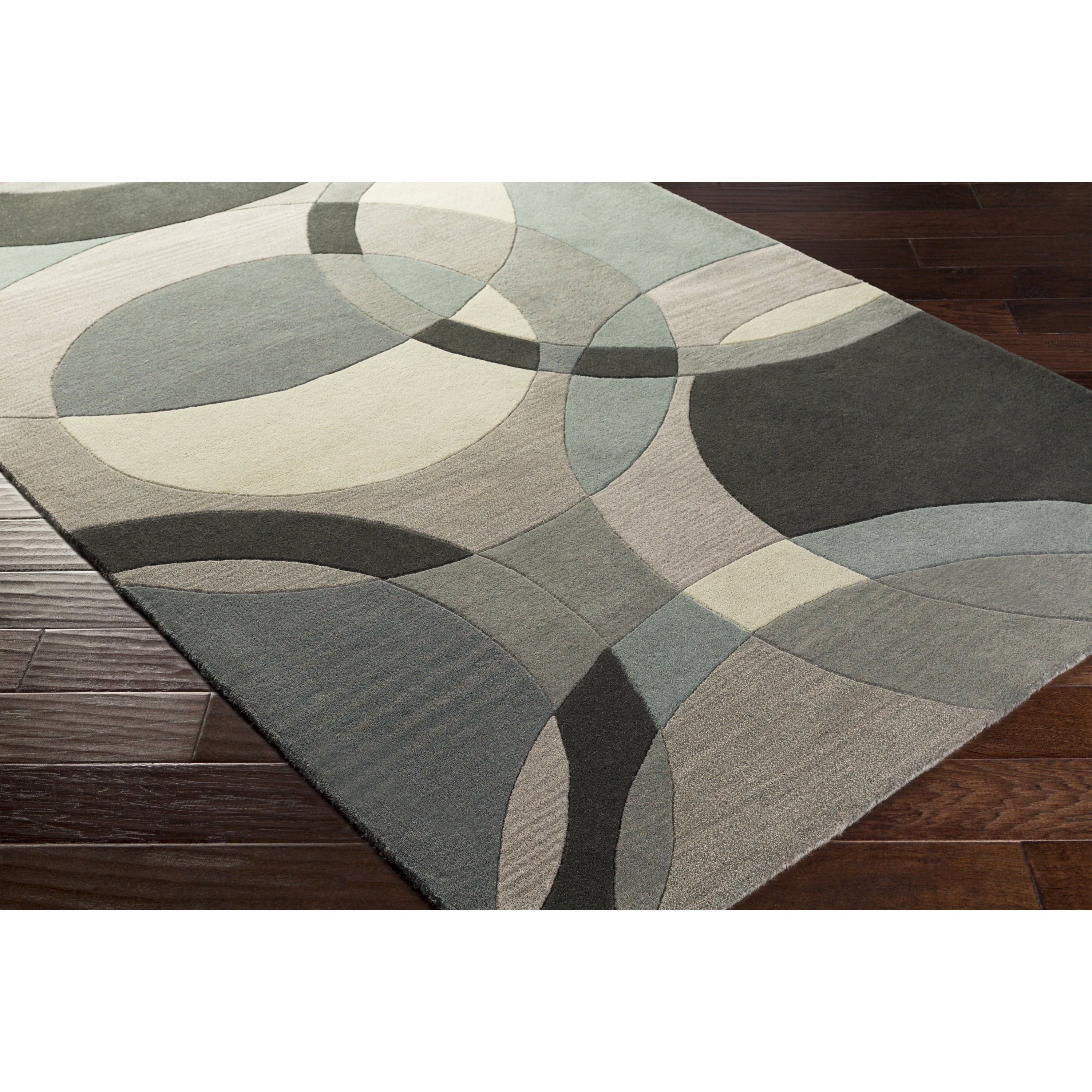 Ebern Designs Dewald Geometric Handmade Tufted Wool Multicolor Dewald Geometric Handmade Tufted Wool