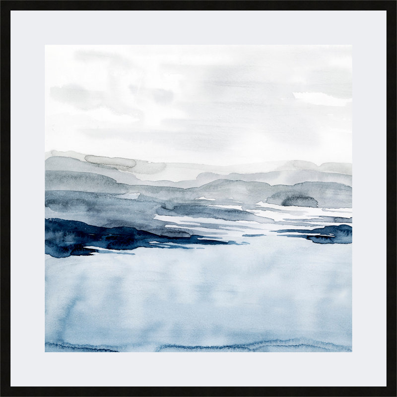 Ebern Designs Faded Horizon I Framed Watercolor Painting Print