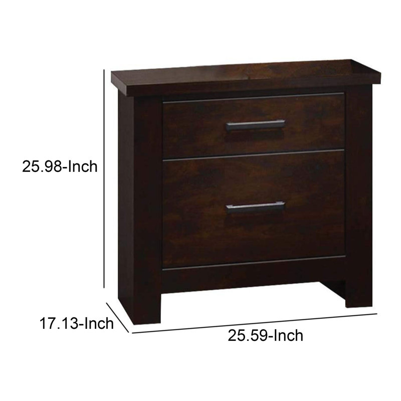 Alcott Hill Zelda Wooden 2 Drawer Nightstand Wayfair