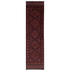 One-of-a-Kind Bilbania Hand-Knotted Wool Dark Red Area Rug