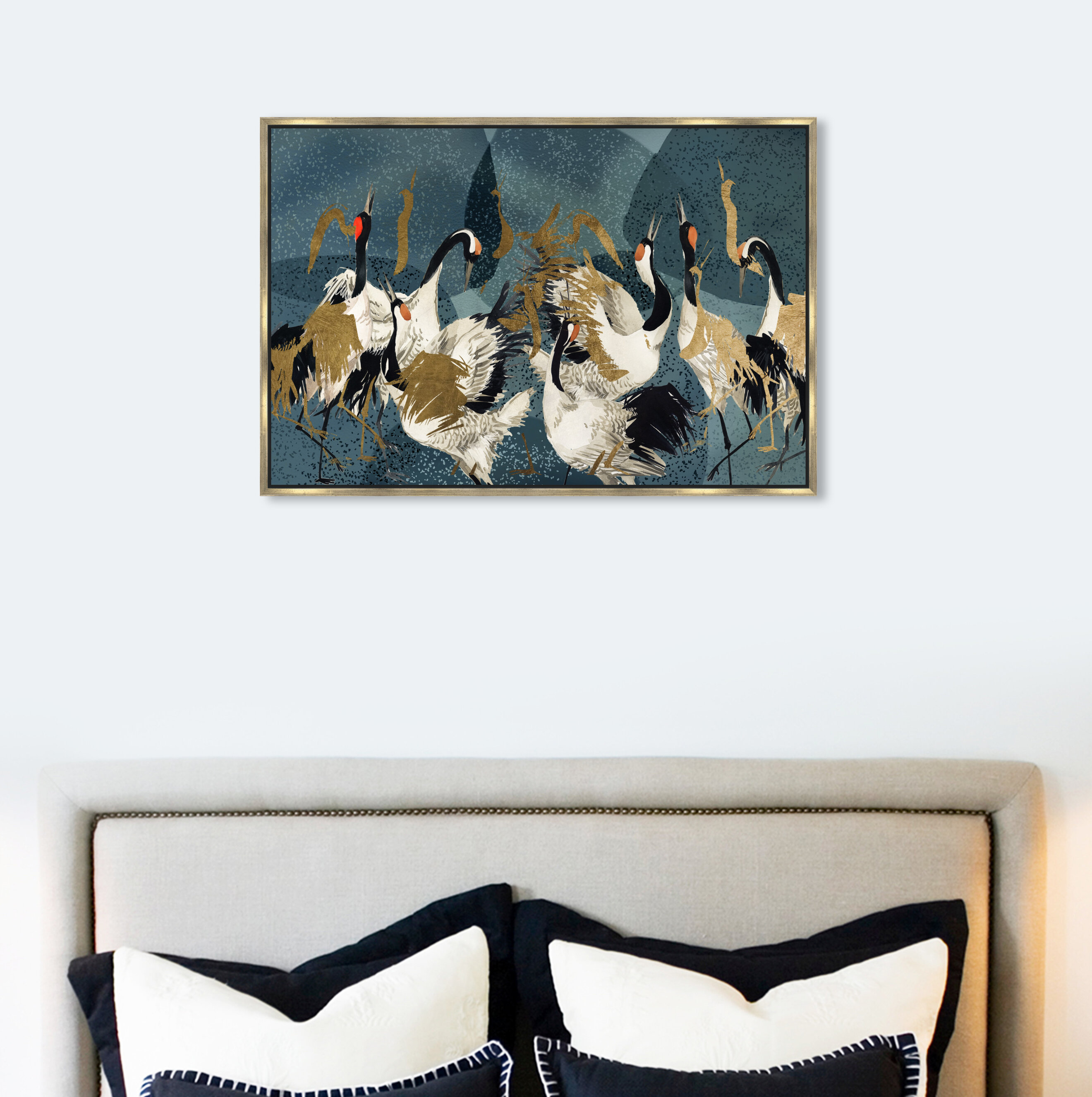 Oliver Gal Signature Crane Love by Oliver Gal - Canvas Art Print with ...