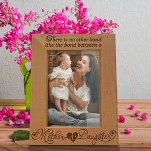 Mom Mothers Day Gift Love Between Mother Daughter Engraved Wood Picture Frame 