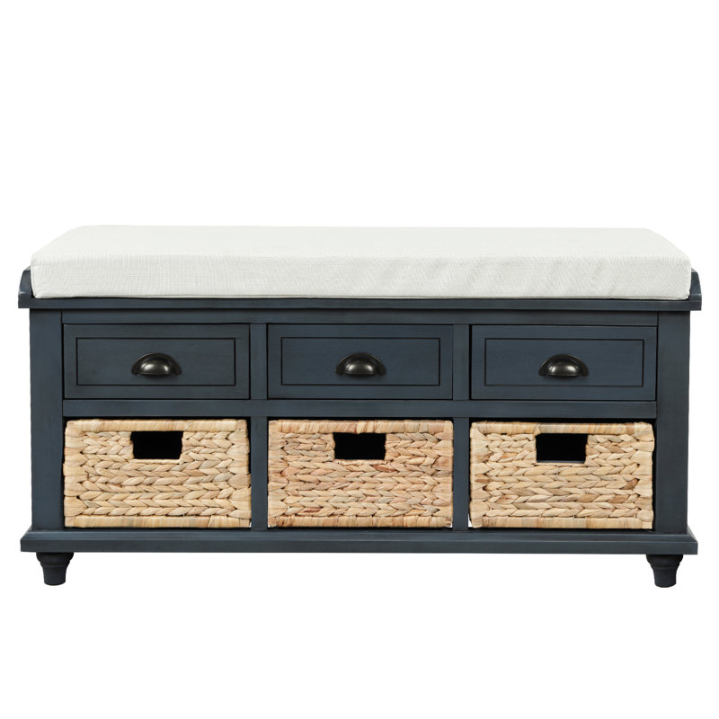 Longshore Tides Rustic Storage Bench With 3 Drawers And 3 ... Get your entryway bench now and enjoy amazing low cost deals.