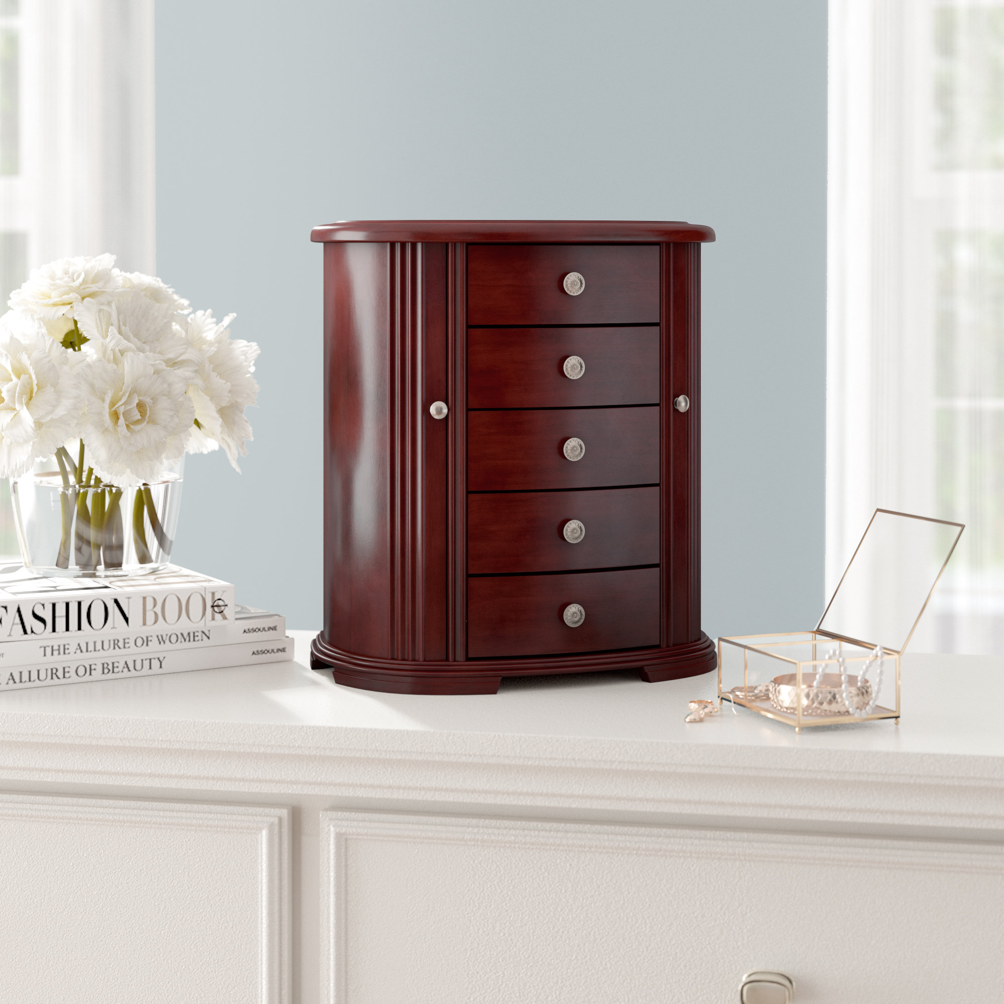 Darby Home Co 4 Drawers Wooden Jewelry Box Reviews Wayfair