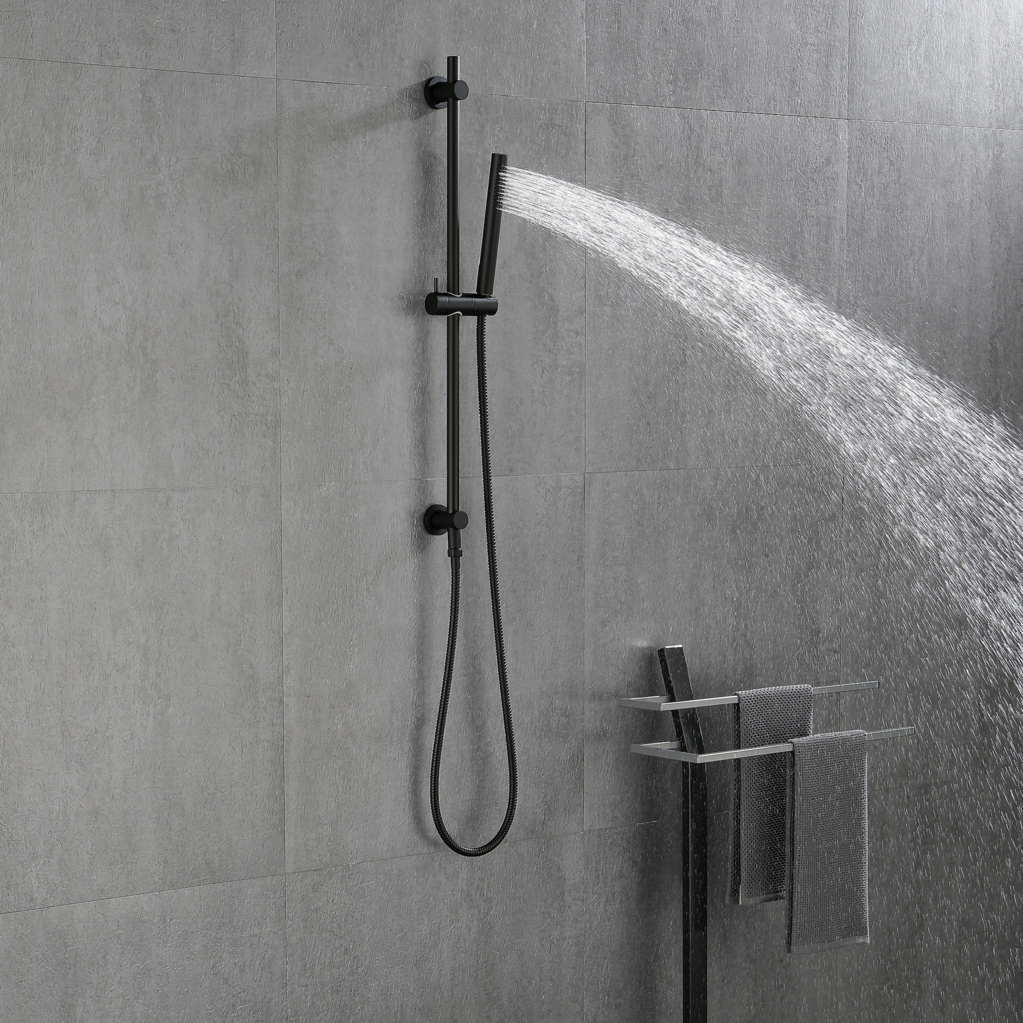 Interbath Performance Handheld Shower With Slide Bar And 59Inch Hose