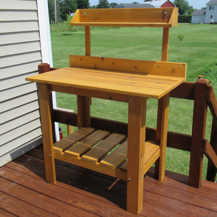 Arlmont & Co. Angelo Premium Quality Cedar Potting Bench & Reviews ...