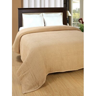 Jerome Waffle Cotton Blanket Highland Dunes Color: Linen, Size: Queen