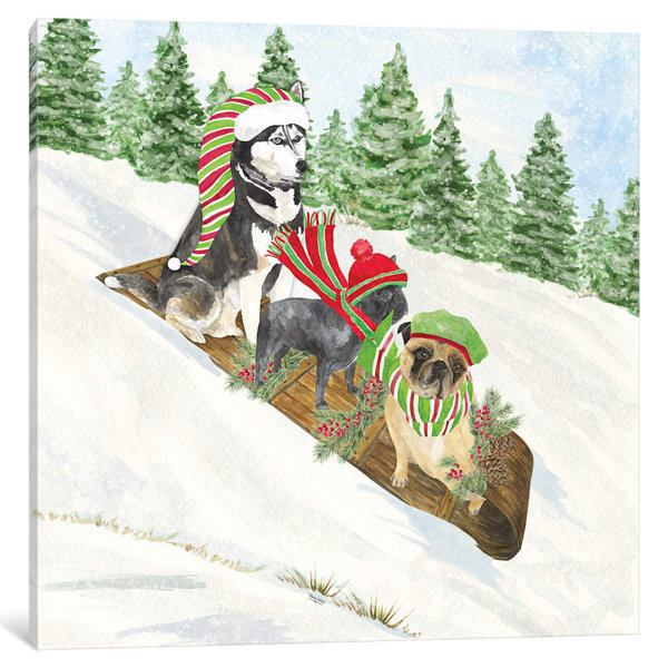 East Urban Home Tara Reed Dog Days Of Christmas Iii Sledding