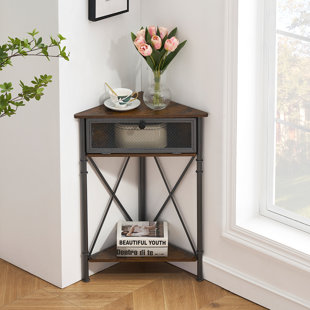 corner nightstand with drawers