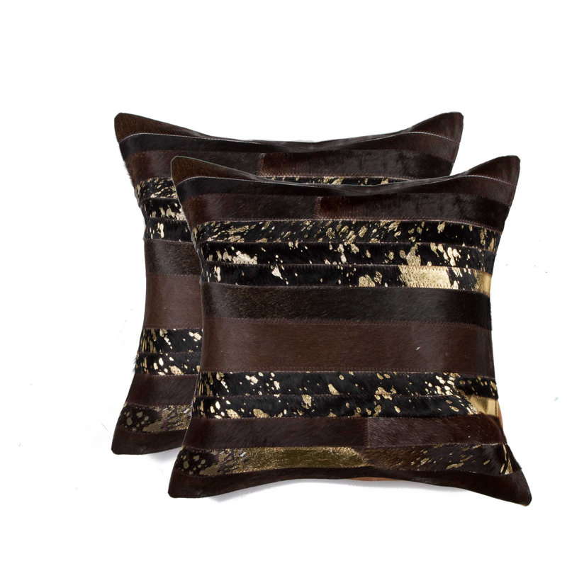 Throw Pillow Color: Black/Chocolate