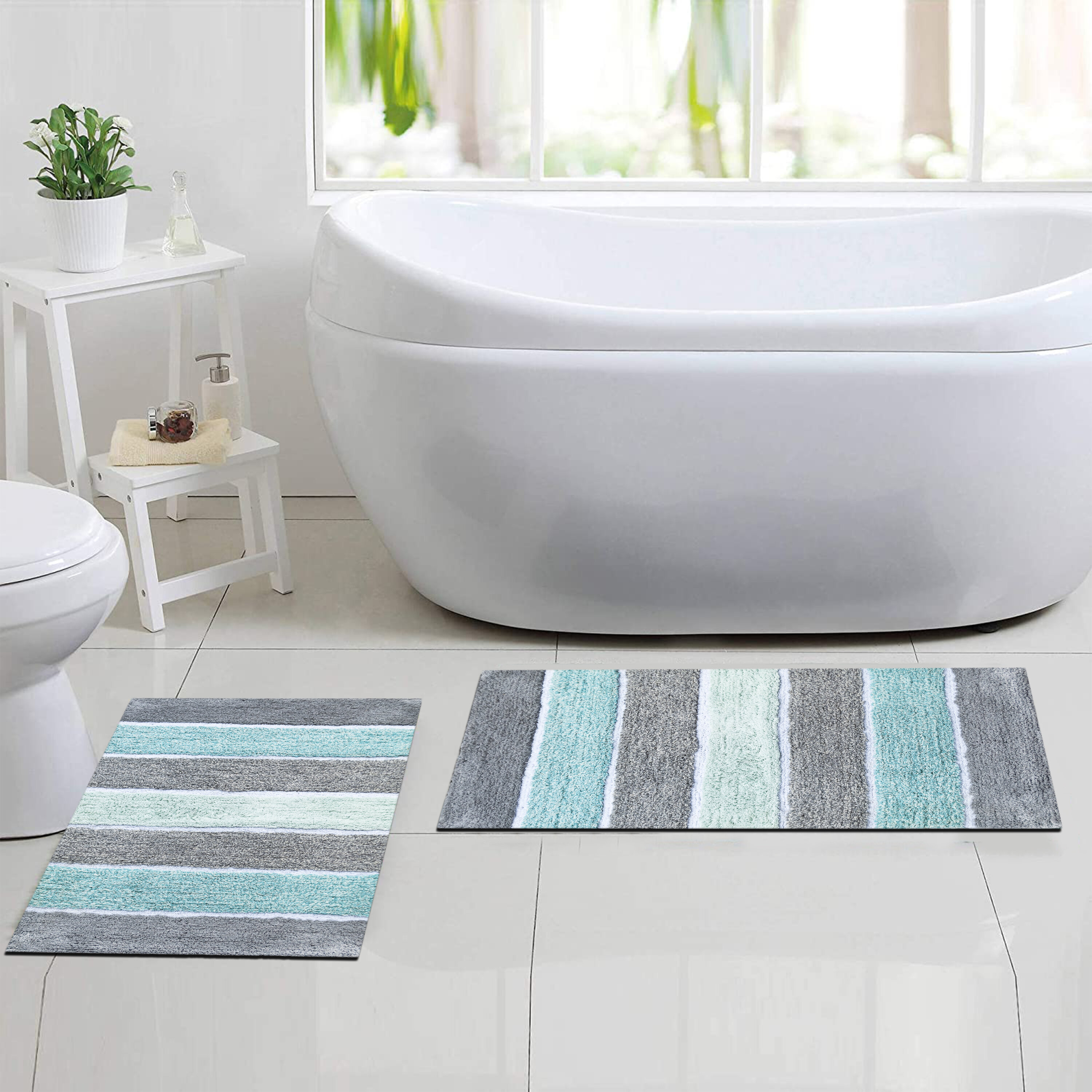 Non-Slip Absorbent Bath Rug Mat For Bathroom Floor Towel Bath Mat,100% Cotton