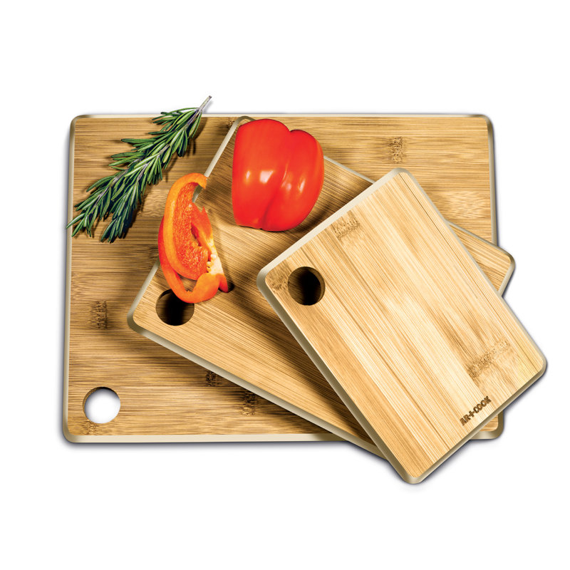 Art And Cook 3 Piece Bamboo Cutting Board Set Wayfair