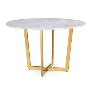 Modern Contemporary Gold Dining Table Base Allmodern Natanael Dining Table