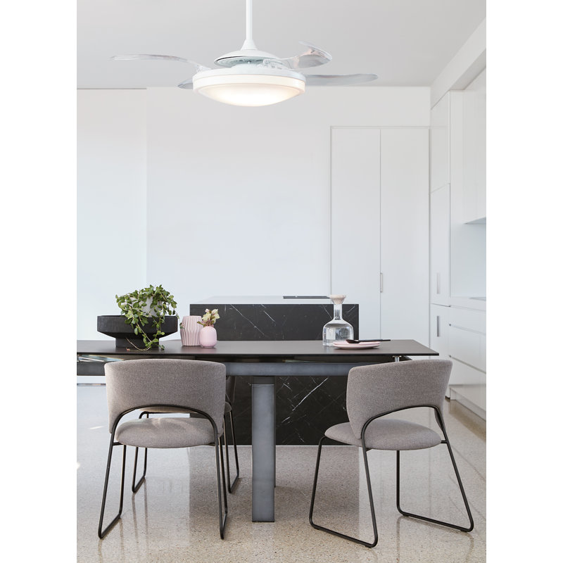 Latitude Run 48 Levine 4 Blade Led Retractable Blades Ceiling Fan With Remote Control And Light Kit Included Reviews Wayfair