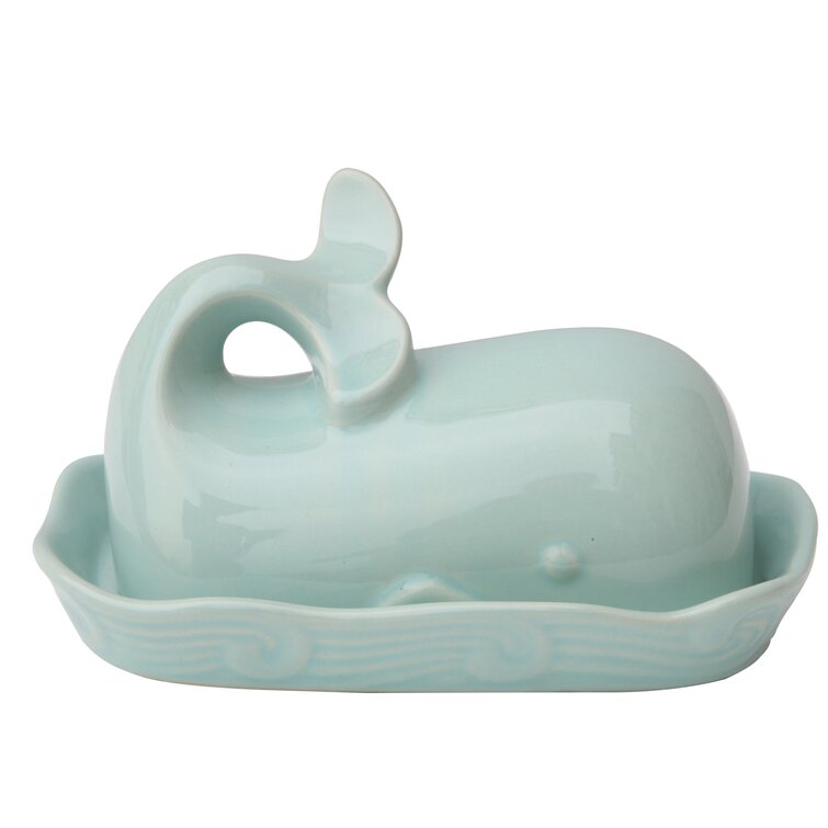 Whale Shaped Butter Dish Navy Blue 