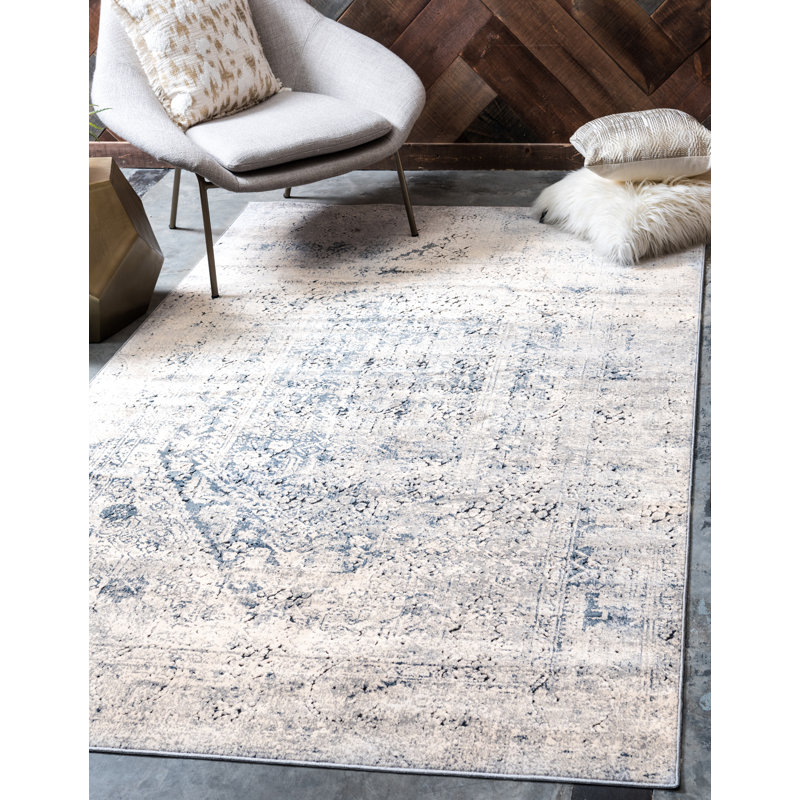 Abbeville Gray Navy Blue Area Rug