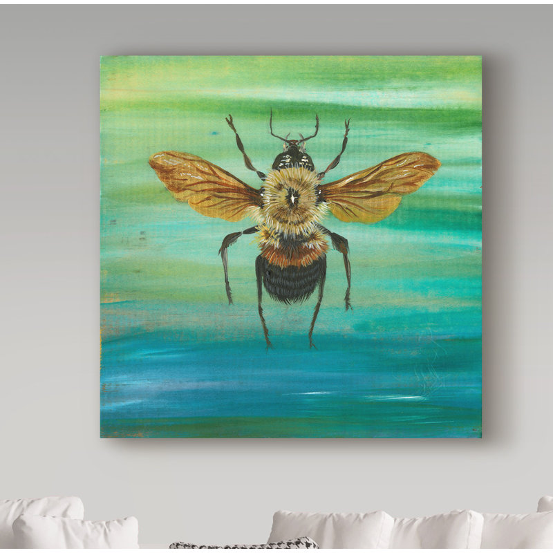 Trademark Art Bumble Bee Flying Acrylic Painting Print On