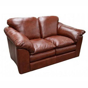 Oregon Leather Loveseat Omnia Leather Seat Cushion Fill: Down Cushion Fill, Body Fabric: Softsations Olive