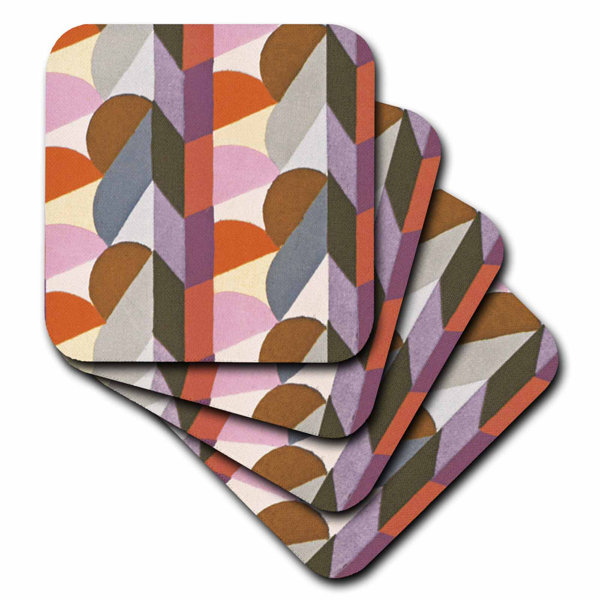 Vintage Art Deco Wallpaper Coasters 4 Set Kitchen Drinks Coaster Gift #2709