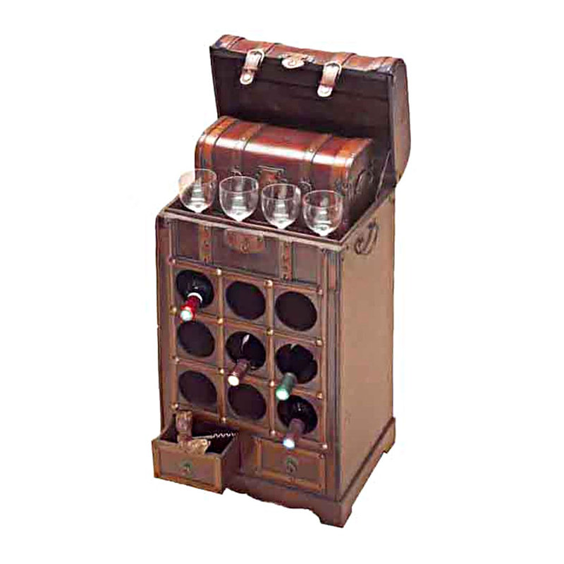 Unique Wine Racks | Halethorpe Wooden 9 Bottle Tabletop Wine Rack