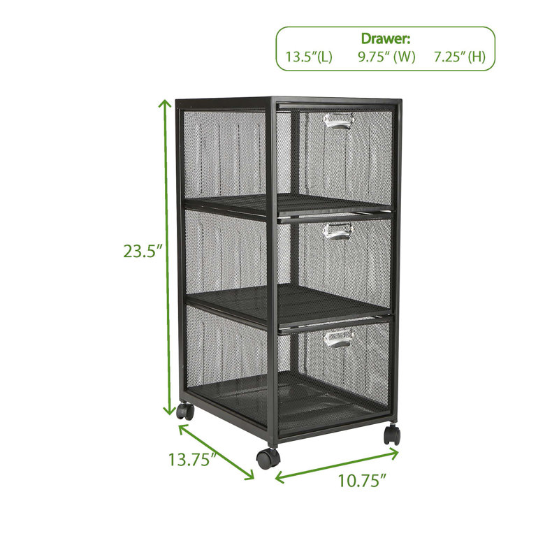 Mind Reader 3 Tiered Drawers Utility Cart Wayfair