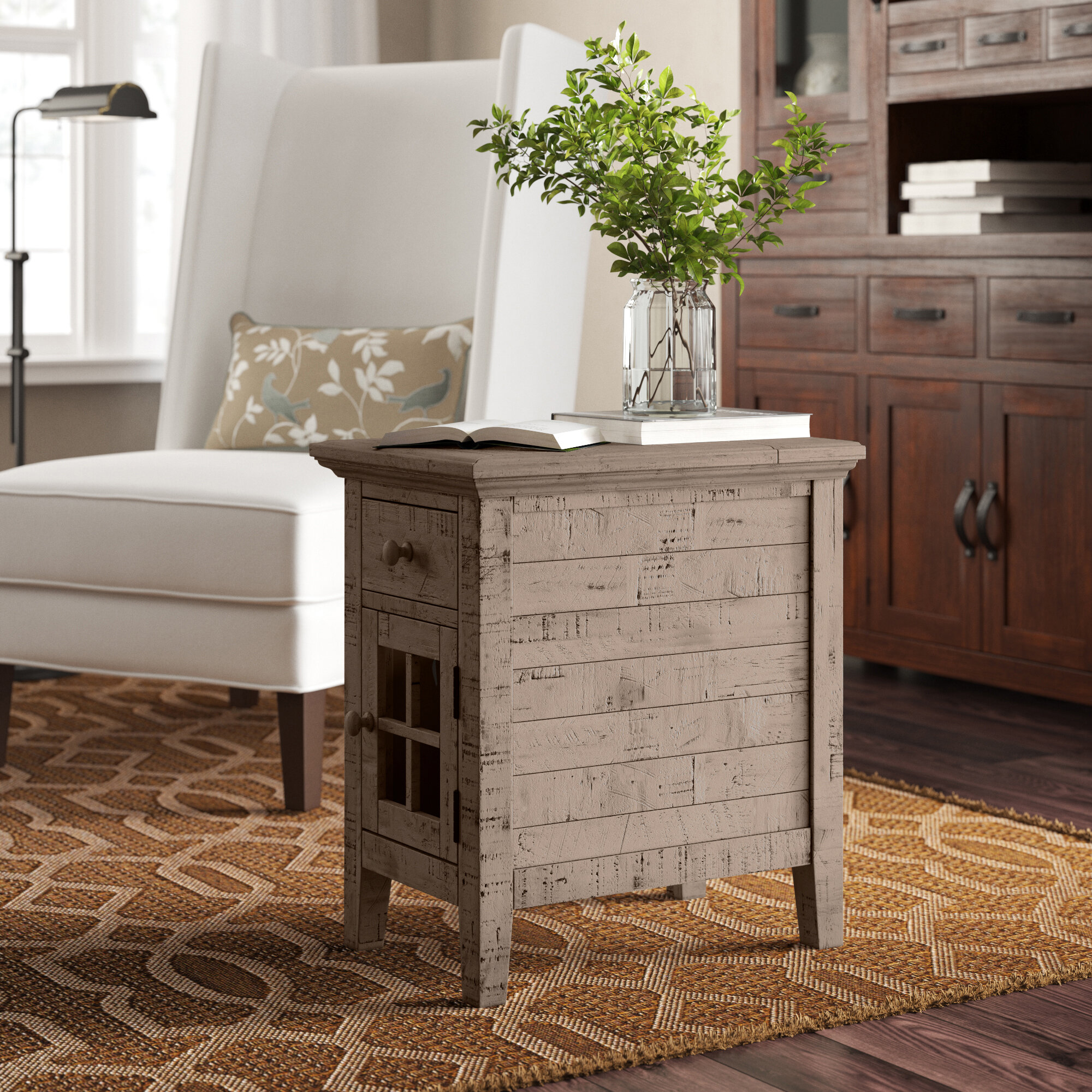 Zachary End Table With Storage Reviews Birch Lane