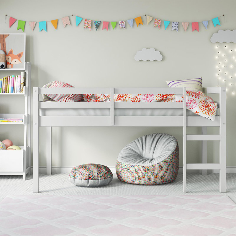 Schlemmer Twin Loft Bed by Harriet Bee Color: White ( incomplete 1 box only) 