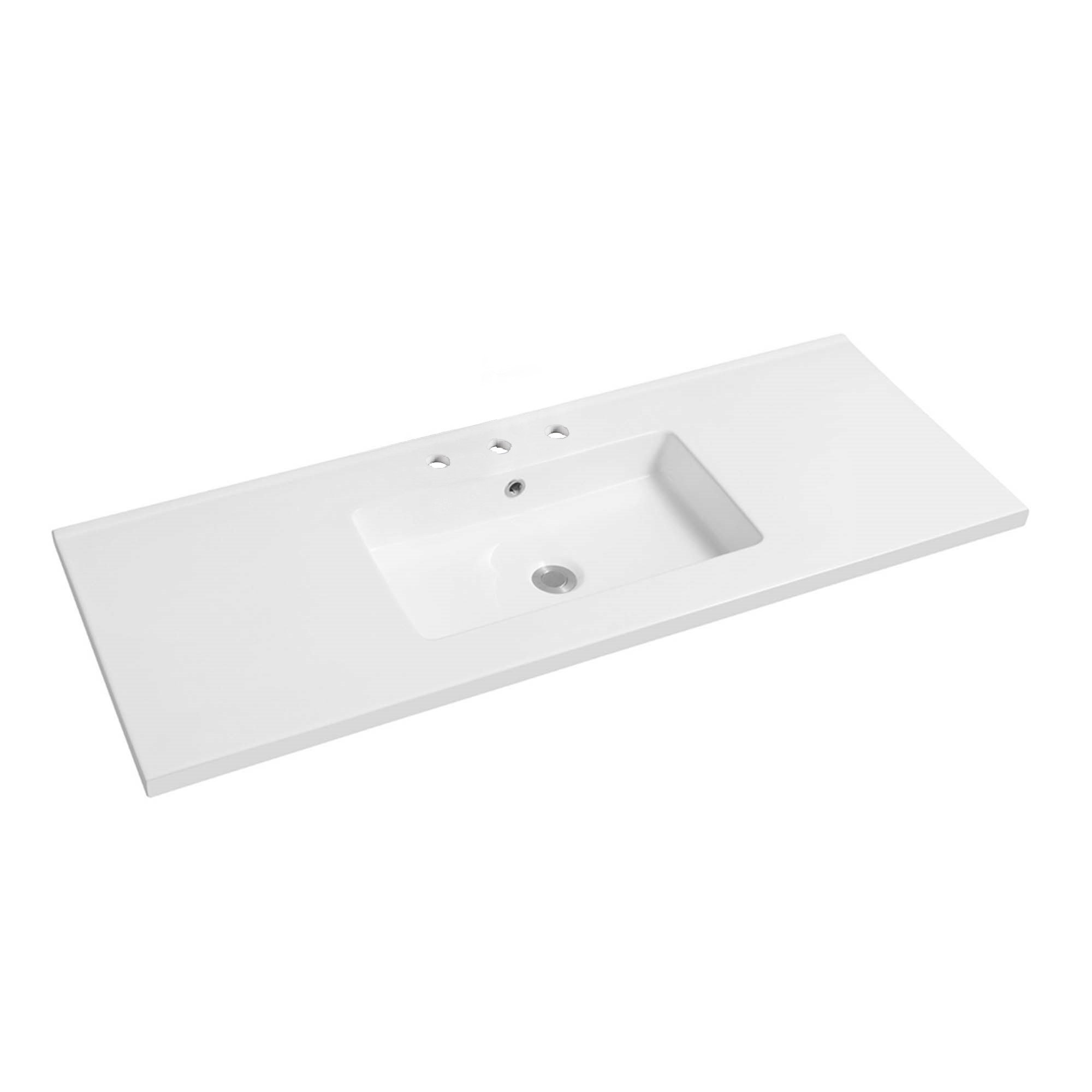 Bellaterra Home 48'' Ceramic Double Bathroom Vanity Top in White with