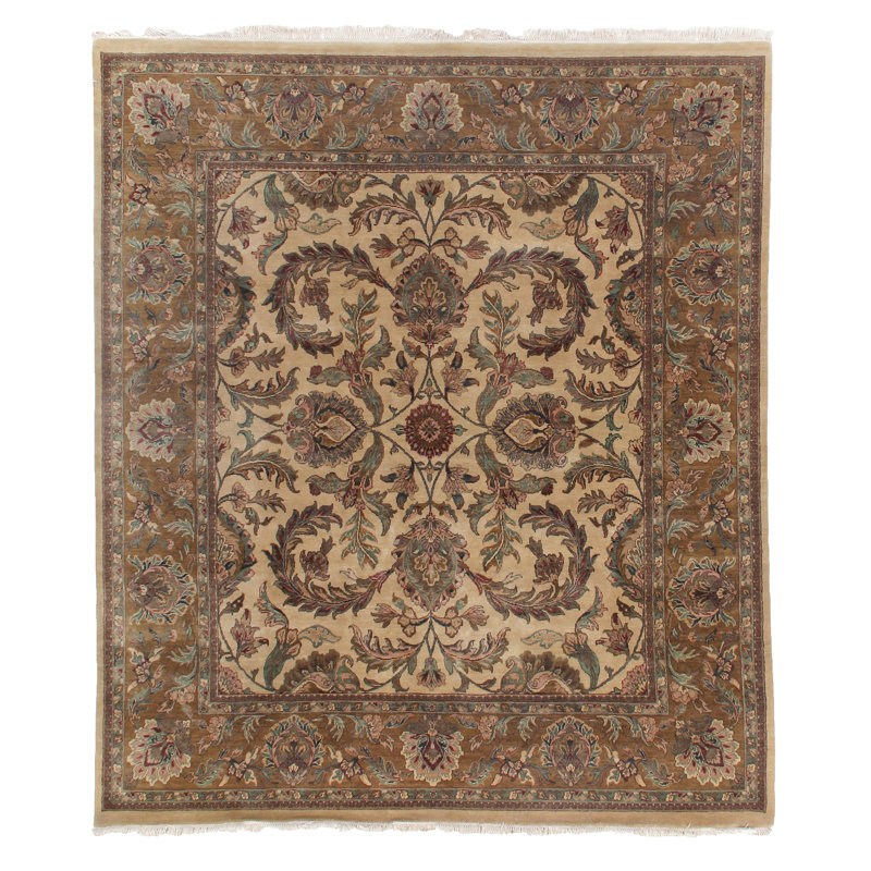 Exquisite Rugs Traditional Hand Knotted Wool Gold Area Rug Wayfair