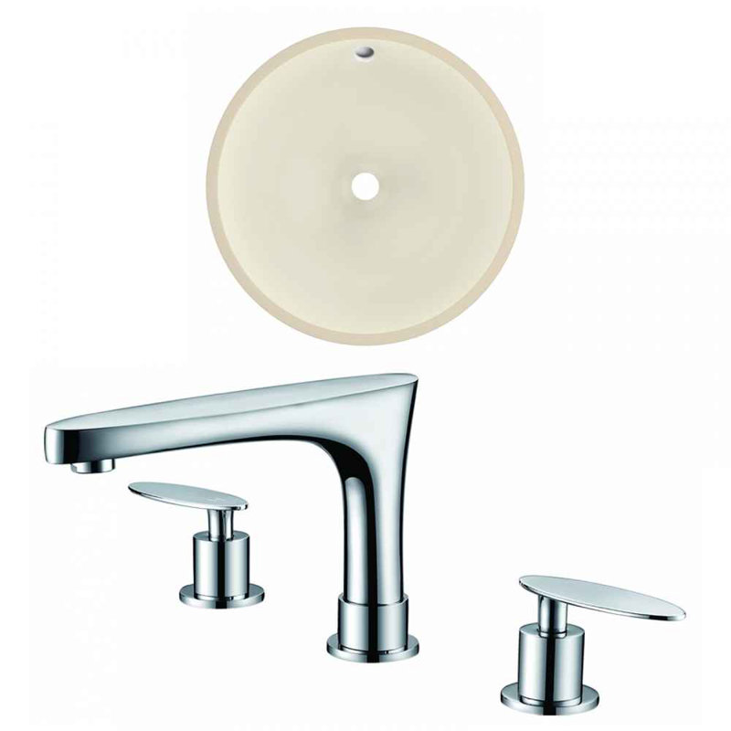 Royalpurplebathkitchen Ceramic Circular Undermount Bathroom Sink With Faucet And Overflow Wayfair