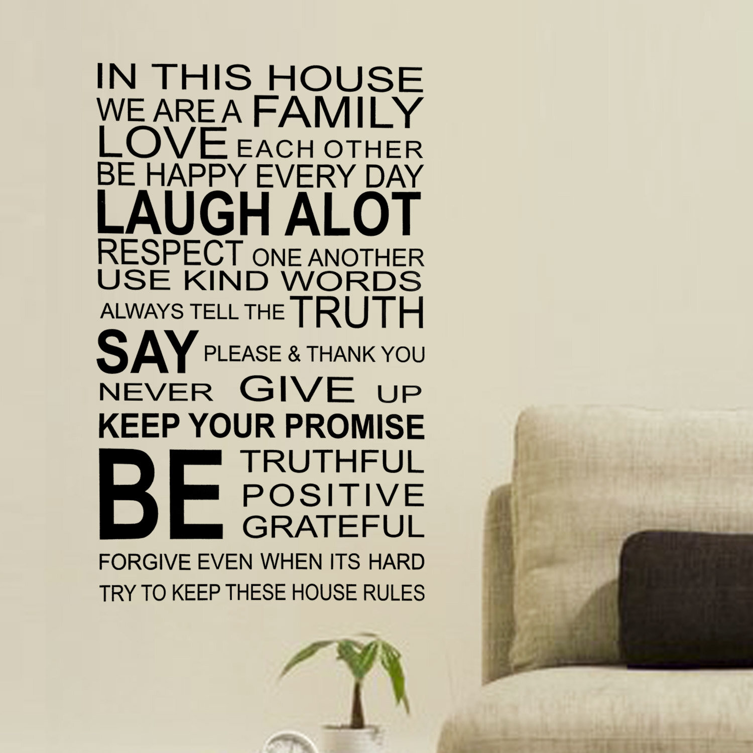 Family Wall Decal In This House We Do Decal Living Room Decal House Rules Decal Family Decal