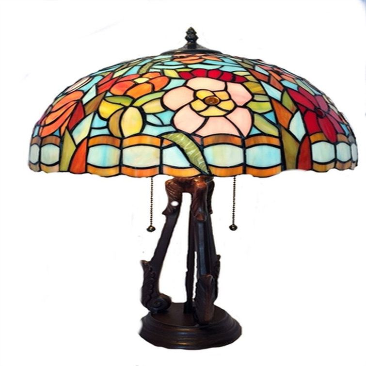 Bloomsbury Market Flower Pattern Tiffany Style Stained Glass Lampshade With Brown Metal Base Lamp Wayfair Bloomsbury Market Flower Pattern Tiffany Style Stained Glass Lampshade With Brown Metal Base Lamp Wayfair