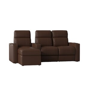 Upholstered Leather Home Theater Sofa (Row Of 3) By Red Barrel Studio