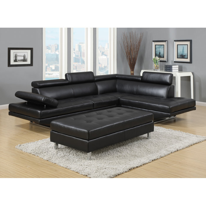 Orren Ellis Logan Collection 3 Piece Sectional Sofa Set W Bonded