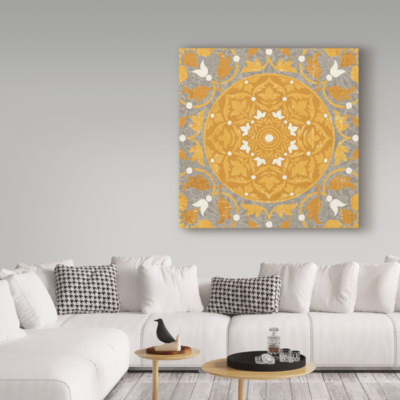 Bungalow Rose Inspired India Yellow Iii Acrylic Painting Print