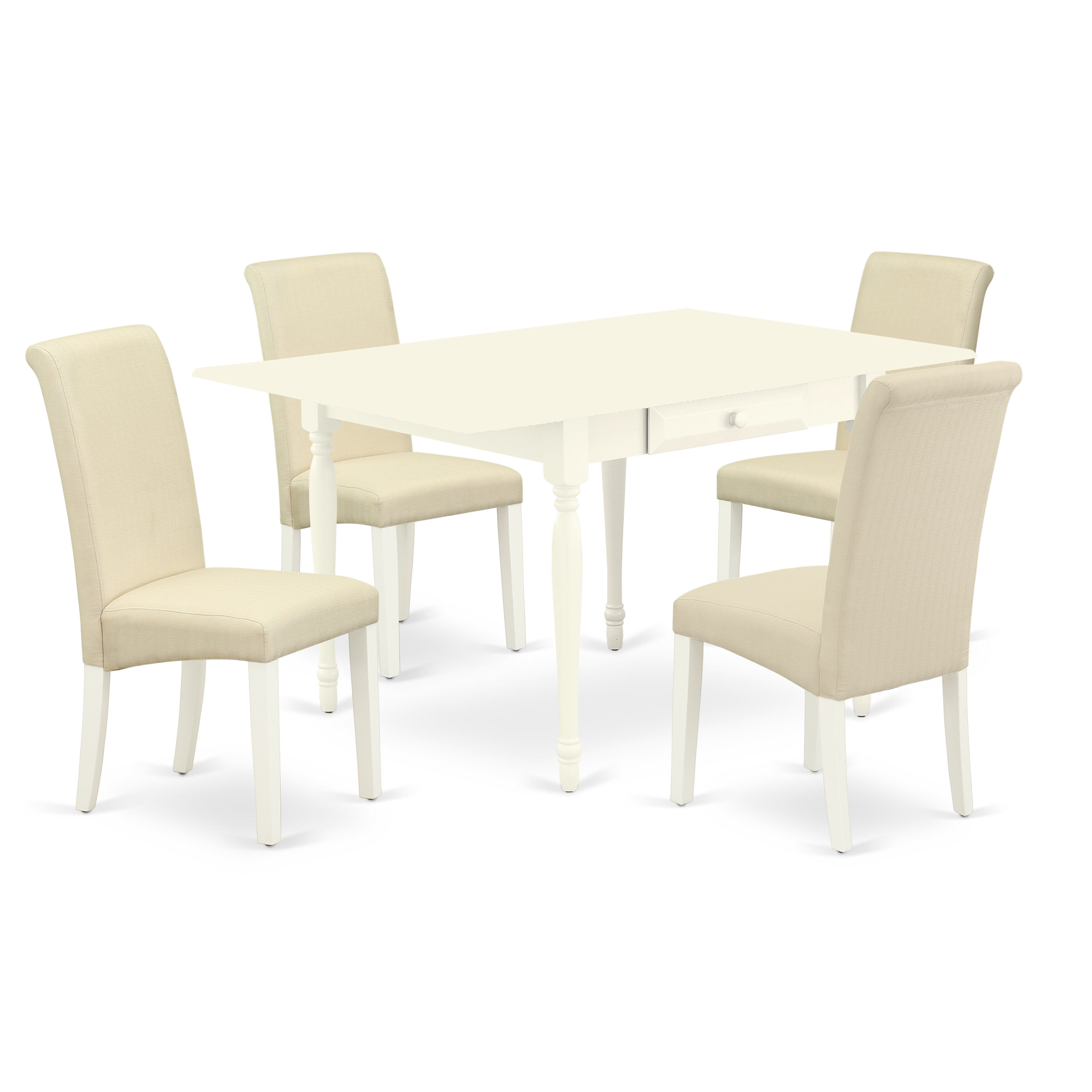 Ophelia Co 3pc Dining Table Set Consists Of A Dinette Table And 2 Parson Dining Chairs With Cream Colour Linen Fabric Drop Leaf Table With Full Back Chairs Wayfair Ca