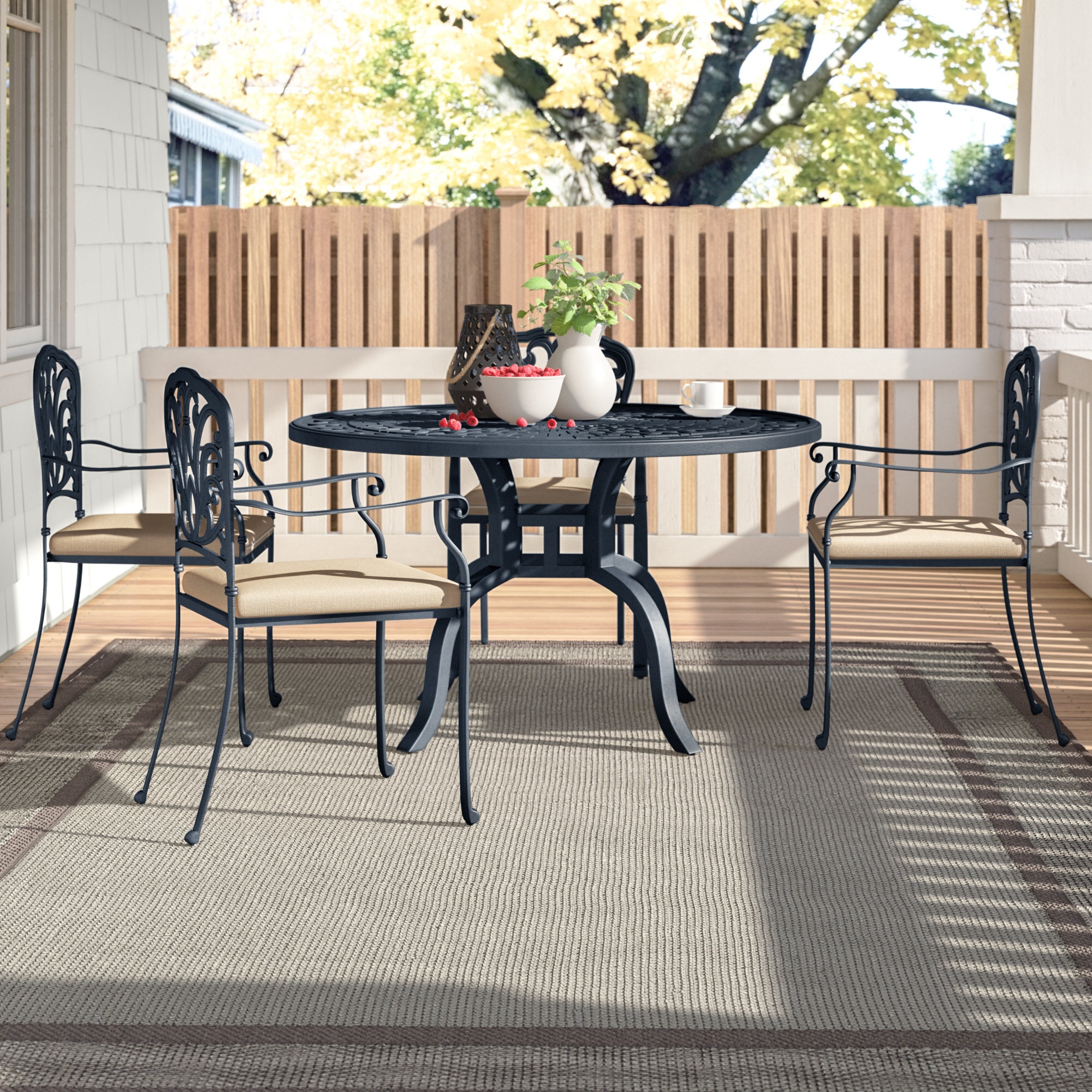 Darby Home Co Bosch 5 Piece Dining Set With Cushions Reviews Wayfair
