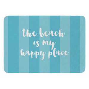 Beach is My Happy Place by Sylvia Cook Bath Mat