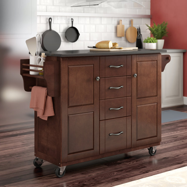 Three Posts Sammie Kitchen Cart With Granite Top Reviews Wayfair