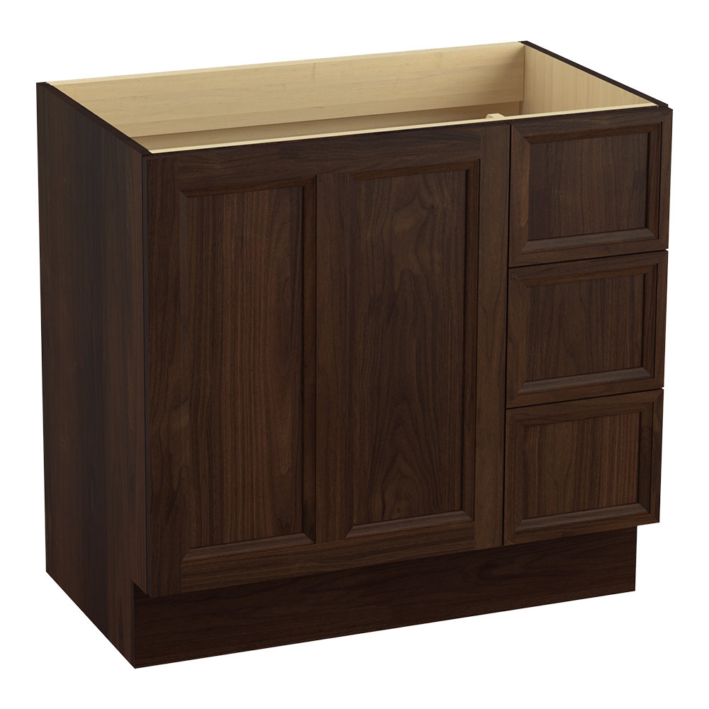 Kohler Damask® 36" Vanity Base Only with Toe Kick, 1 Door and 3 Drawers