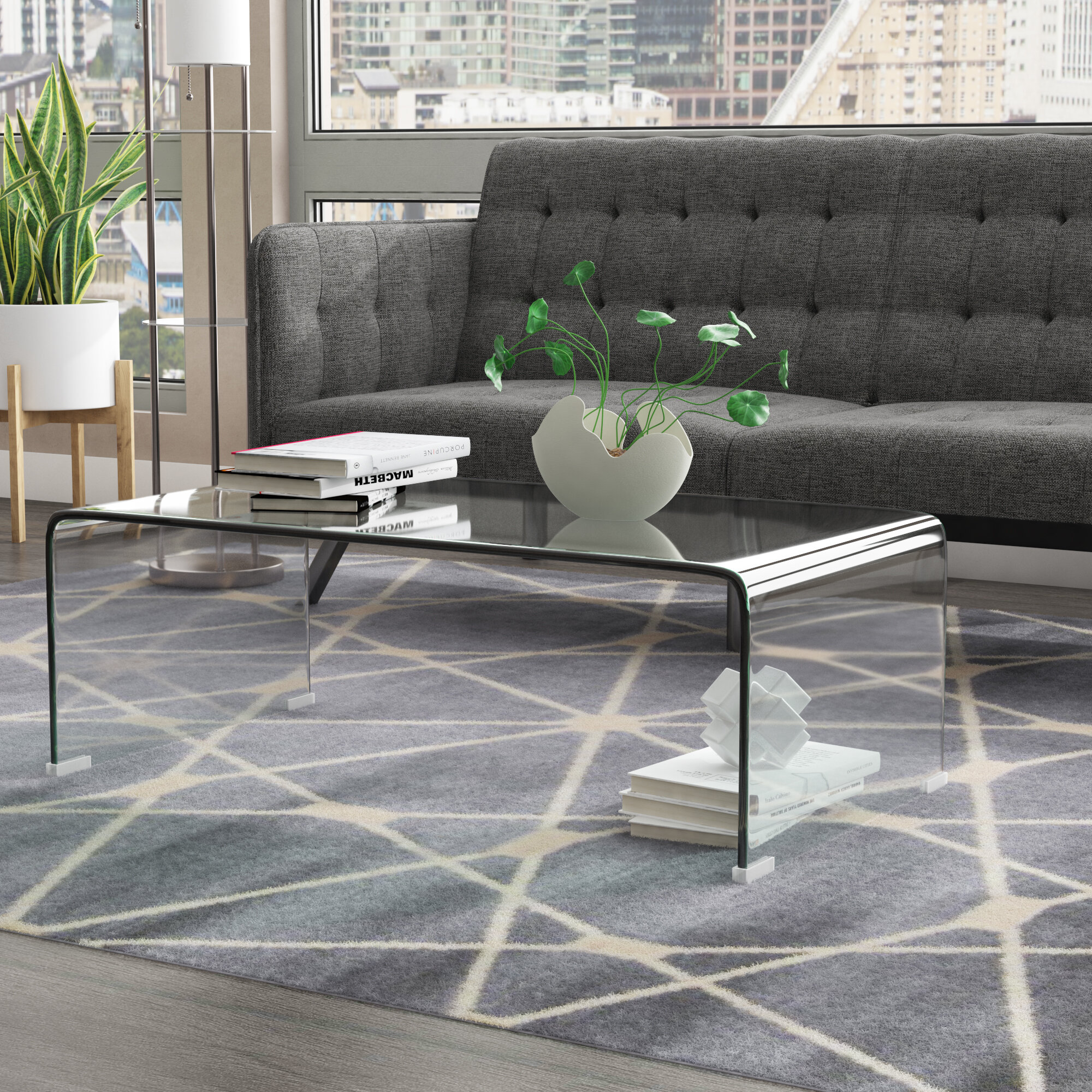 wayfair glass coffee table set