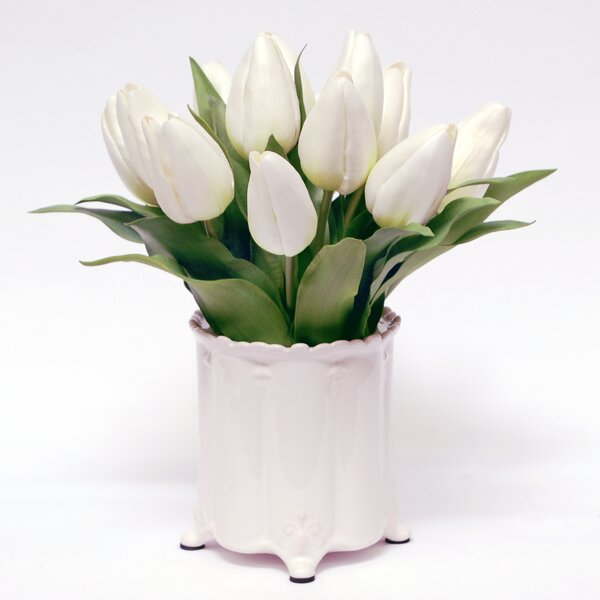 Faux White Flowers In Vase Wayfair