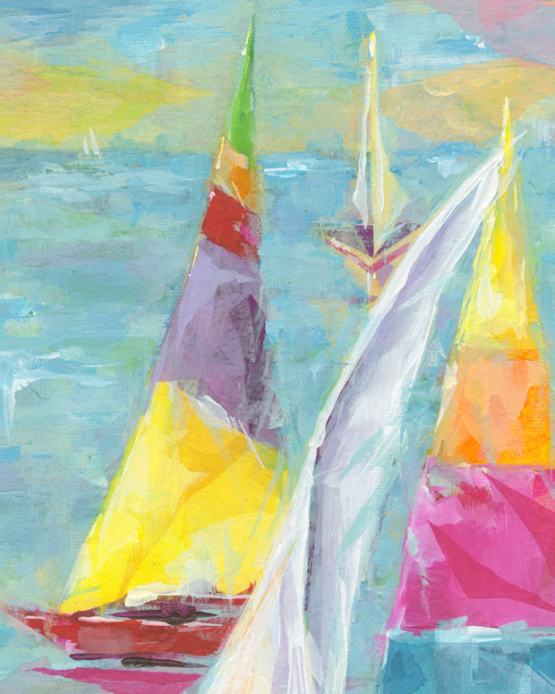 Painted Sailboat By Susan Pepe Painting Print On Wrapped Canvas