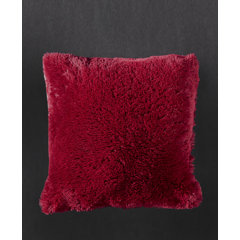 red furry pillows
