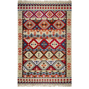 Heritage Hand Woven Beige/Red Indoor/Outdoor Area Rug