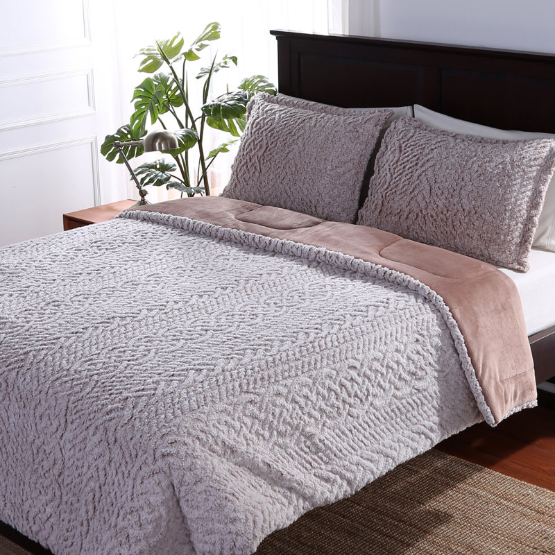 Berkshire Blanket Ultrasonic Sherpa Comforter Set Reviews Wayfair