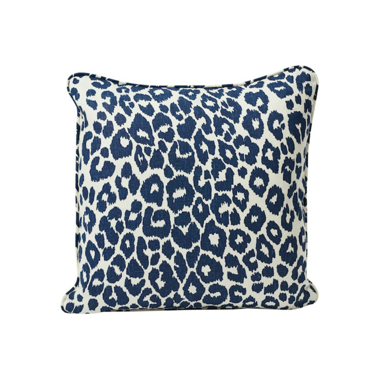 blue leopard pillow